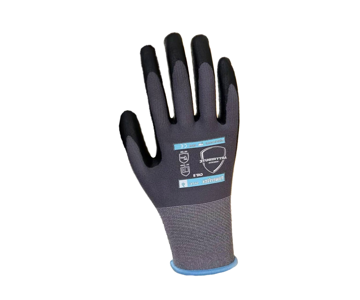 PowerFlex Arbeitshandschuhe aus Nitril, Nylon und Spandex mit hohem Grip und Chemikalienschutz.