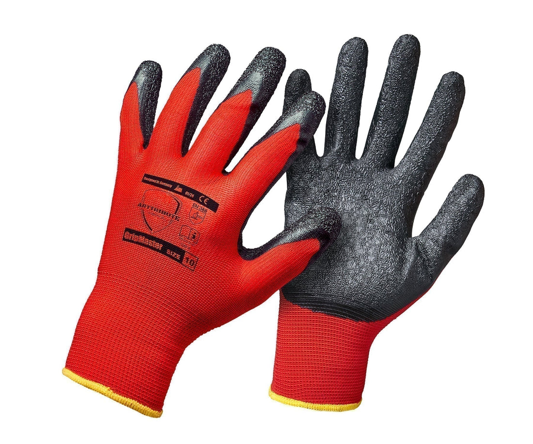 GRIPMASTER Schrumpf-Latex Arbeitshandschuhe – griffsicher bei Feuchtigkeit für Montage & Industrie