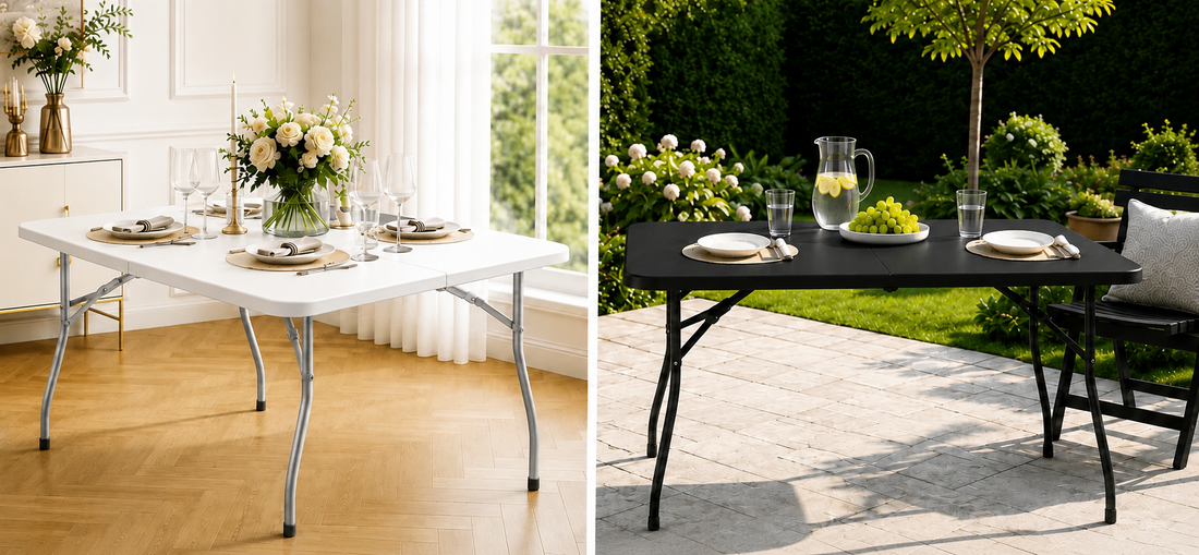 Outdoor Klapptisch 180 cm: Schwarz, Weiß oder Schwarz Holzoptik – Welcher passt zu dir?