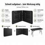 Outdoor Klapptisch 180 cm Holzoptik Schwarz 3