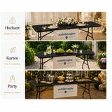 Outdoor Klapptisch 180 cm Holzoptik Schwarz 4
