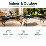 Outdoor Klapptisch 180 cm Holzoptik Schwarz 5