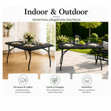 Outdoor Klapptisch 180 cm Schwarz – klappbar und wetterfest, Ansicht 1