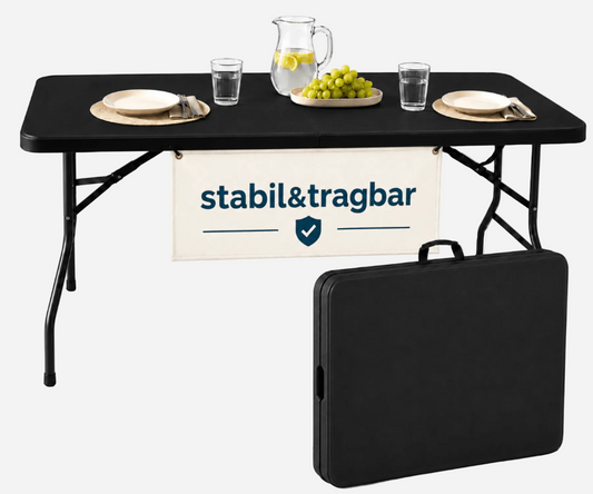 Outdoor Klapptisch 180 cm Schwarz – klappbar und wetterfest, Ansicht 5