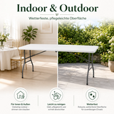 Outdoor Klapptisch 180 cm Weiß – klappbar und wetterfest, Ansicht 1
