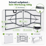 Outdoor Klapptisch 180 cm Weiß – klappbar und wetterfest, Ansicht 2