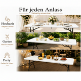 Outdoor Klapptisch 180 cm Weiß – klappbar und wetterfest, Ansicht 5