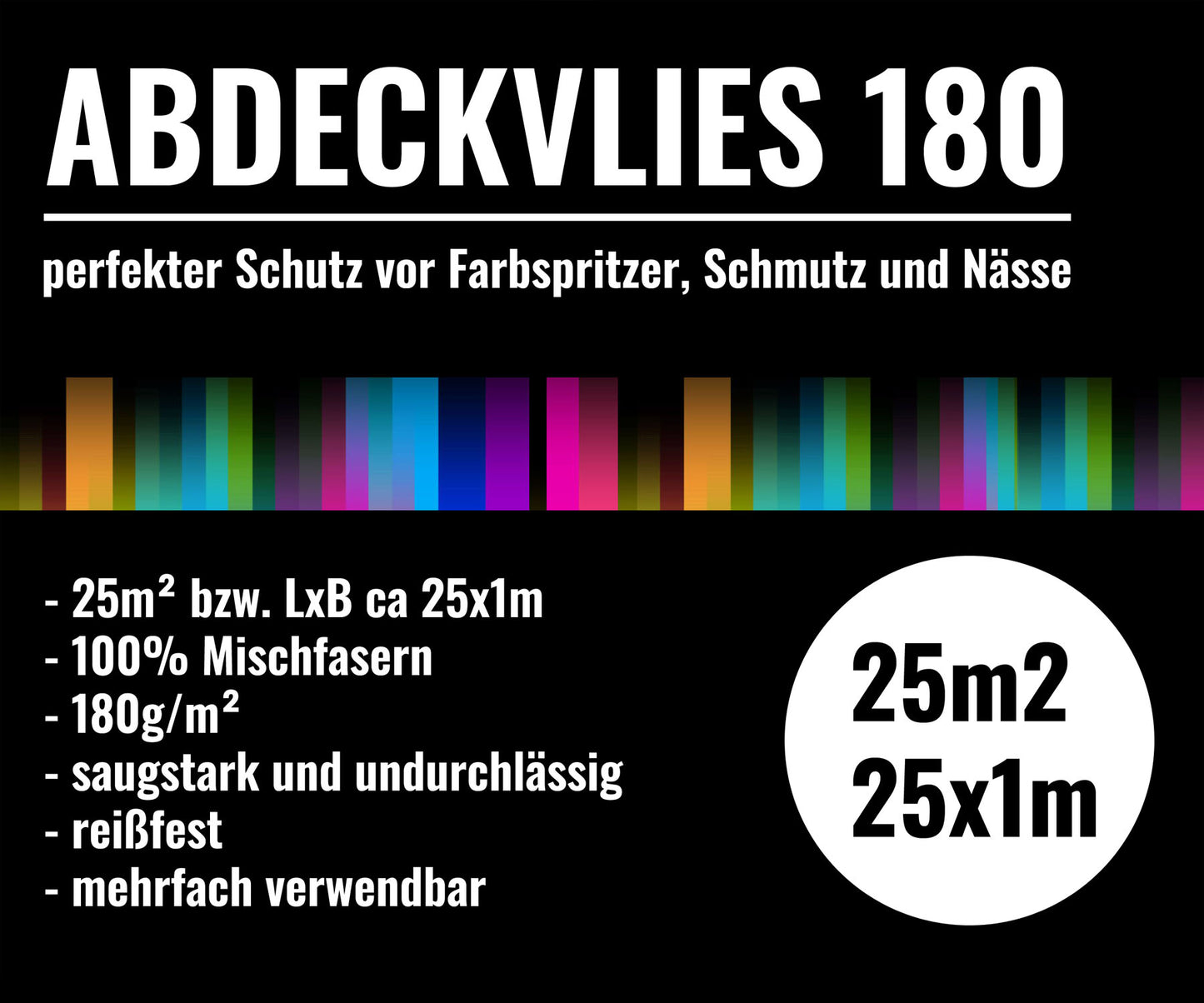 Malervlies Abdeckvlies 180 g/m² 25m