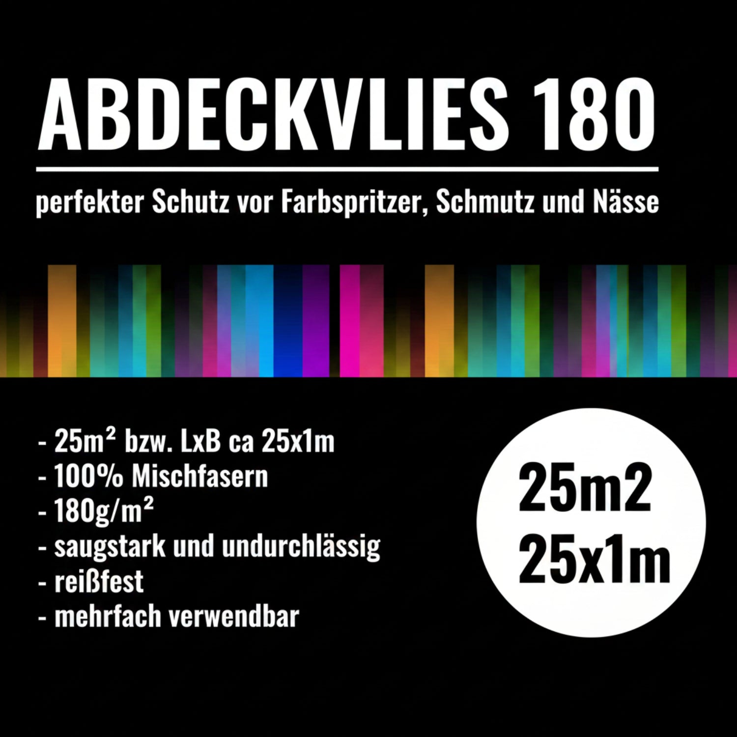 Malervlies Abdeckvlies 180 g/m² 25m – Produktansicht 2