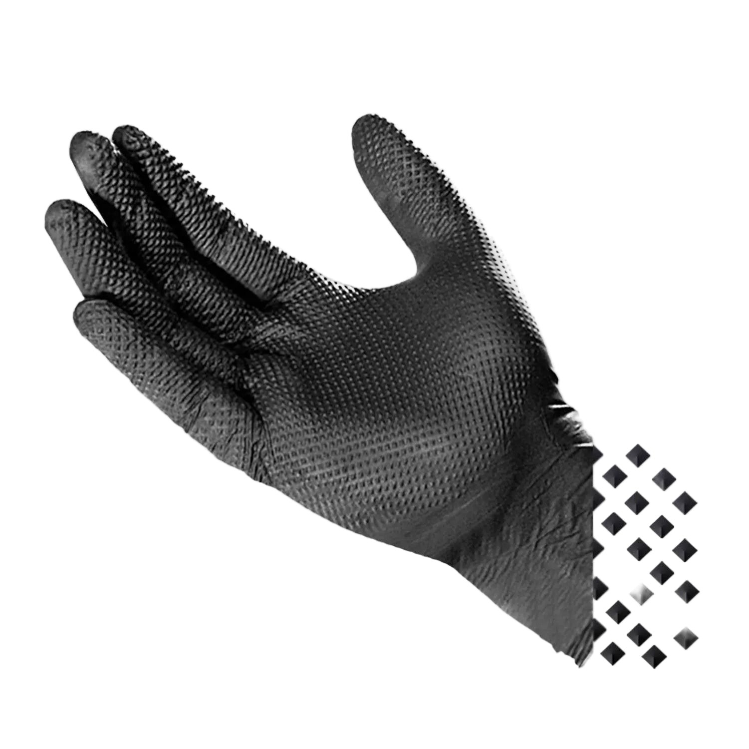 Gripmaster N Black Nitrilhandschuhe – Diamantstruktur Detailansicht